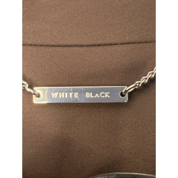 White House Black Market Women's Brown Long Coat XL EUC Button Lined 7246 - Picture 6 of 12